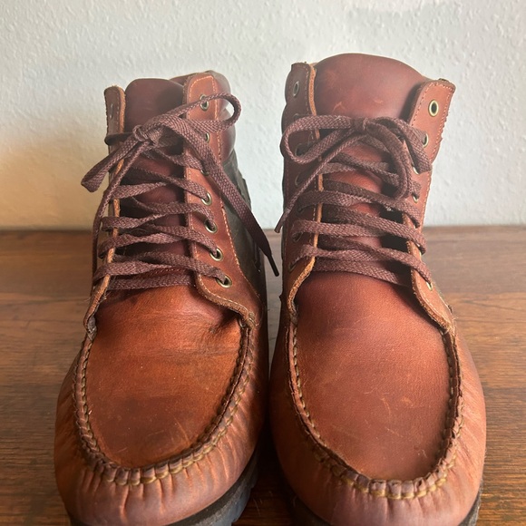 Trader Bay Brown Leather Ankle Boots Mens 9.5 D - Picture 2 of 10